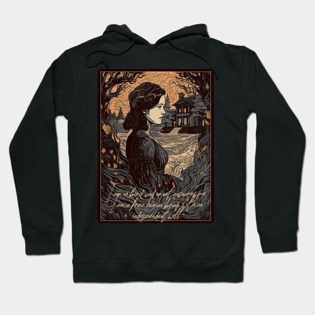 I am no bird; and no net ensnares me. Hoodie by Hiraeth Tees